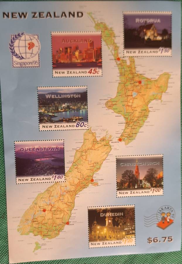 New Zealand 1995 Jakarta 1 Mint Miniature Sheet Cities by Night