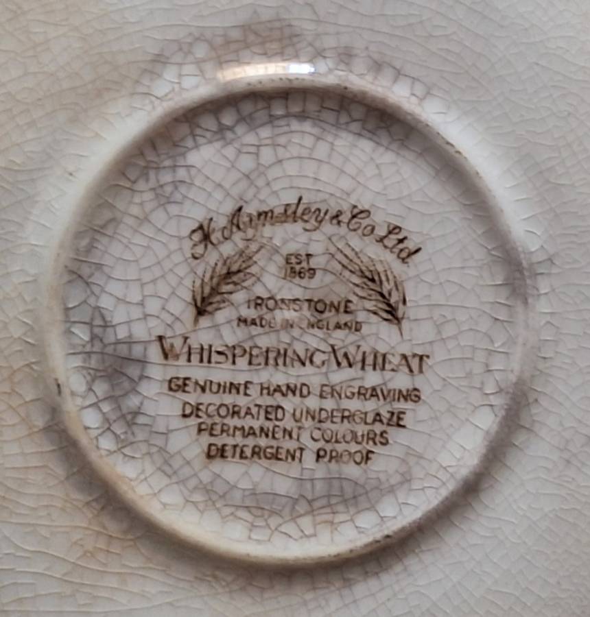Vintage H Aynsley & Co Ltd Whispering Wheat Ironstone Saucer