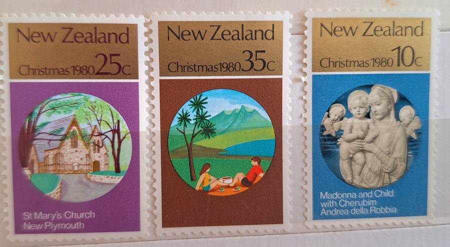 New Zealand 1980 Christmas Set of 3 Mint Stamps