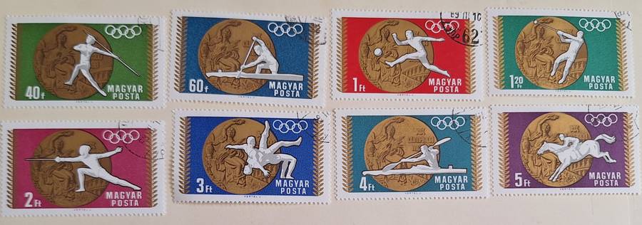 Hungary 1969 Olympic Gold Medal Winners Set of 8 Used Hinged stamps