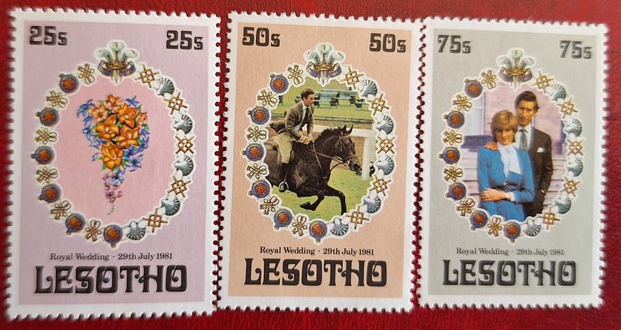Lesotho 1981 Royal Wedding Set of 3 Mint stamps