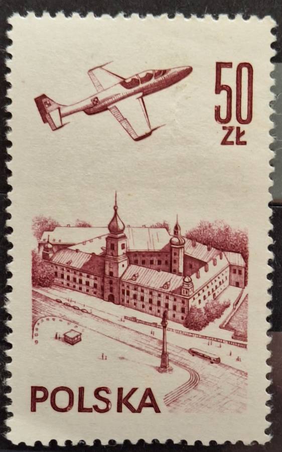 Poland 1978  Plane Over Warsaw Castle 1 Mint stamp