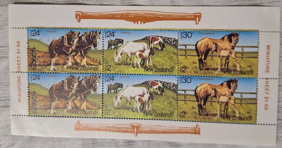 New Zealand 1984 Health Issue Farm Animals Mint Miniature Sheet