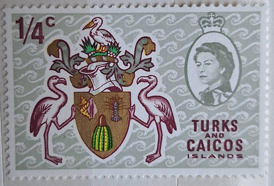 Turks and Caicos Islands 1969 Coat of Arms 1 Mint stamp
