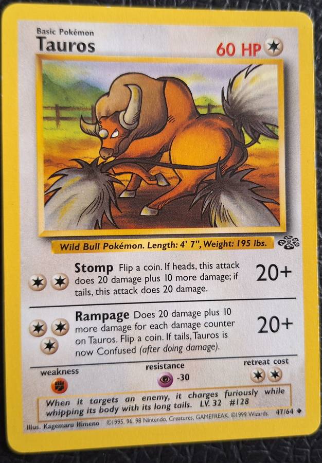 Vintage Pokemon 47/64 Tauros