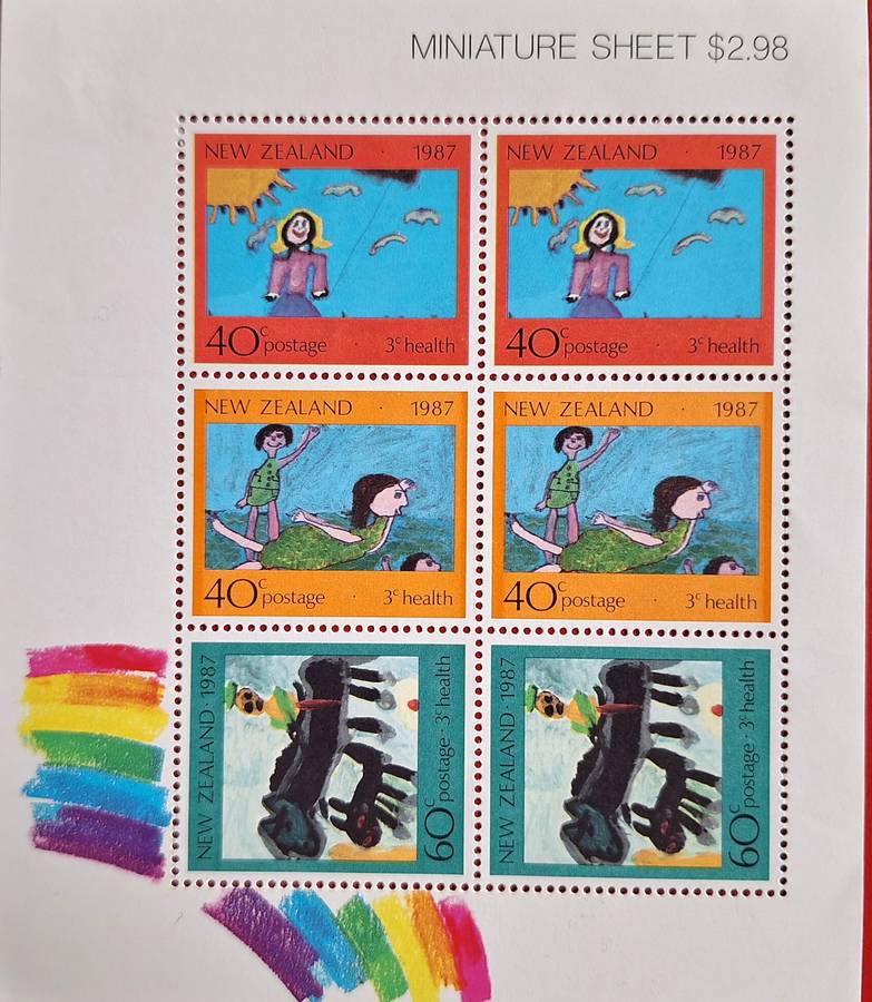New Zealand 1987 Health Issue Unused Hinged Miniature Sheet