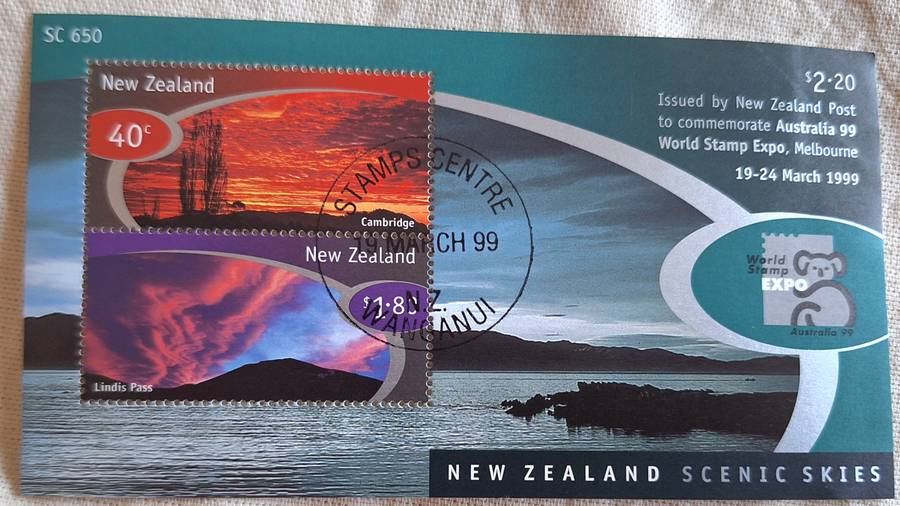 New Zealand 1999 Scenic Skies Australia '99 Expo Cancelled Miniature Sheet