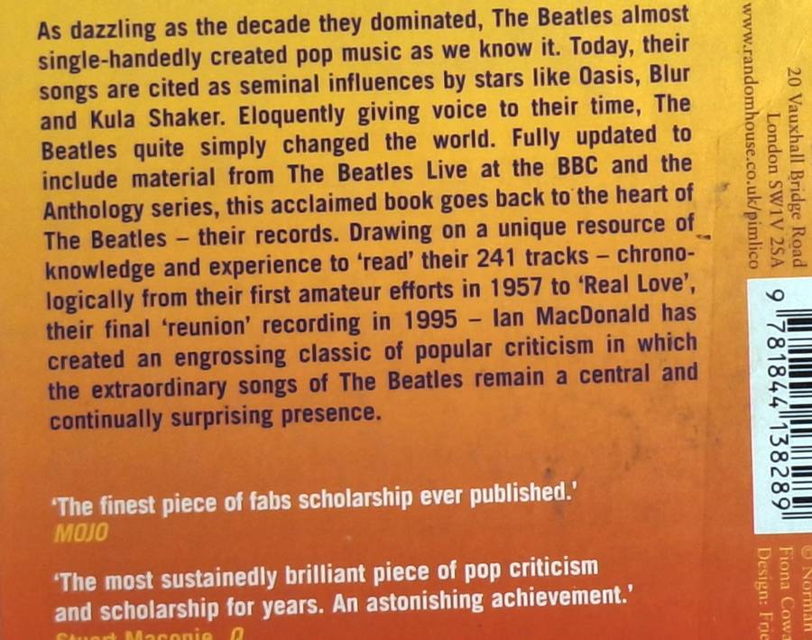 Revolution in the Head: The Beatles' Records and the Sixties by Ian MacDonald Paperback