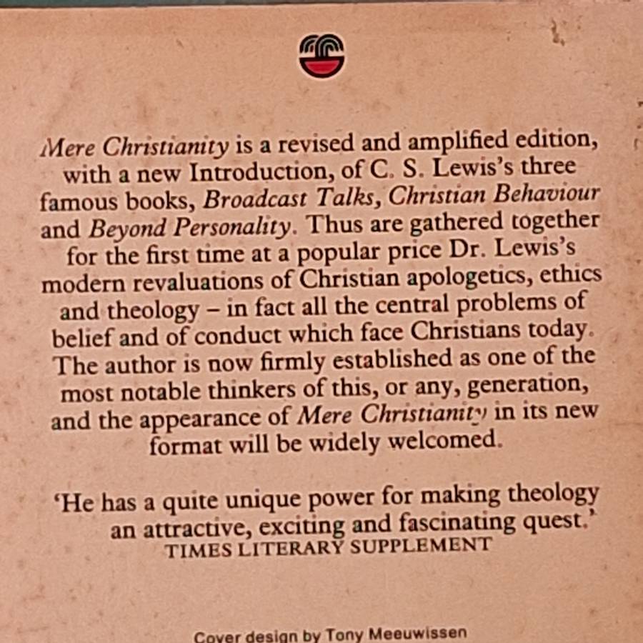Mere Chistianity by C S Lewis Paperback