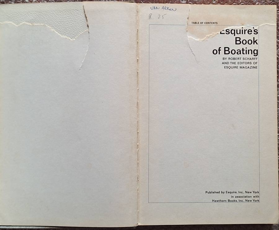 Esquire's Book of Boating by Robert Scharff and Editors of Esquire Magazine Hardcover 1964