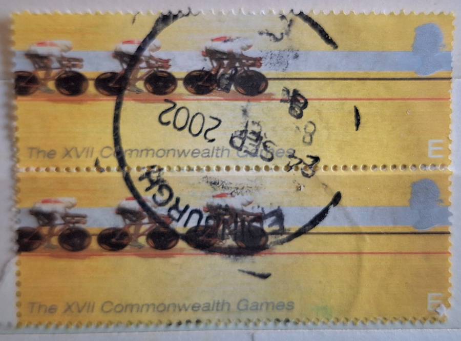 GB 2002 Commmonwealth Games Vertical Pair Used Stamps