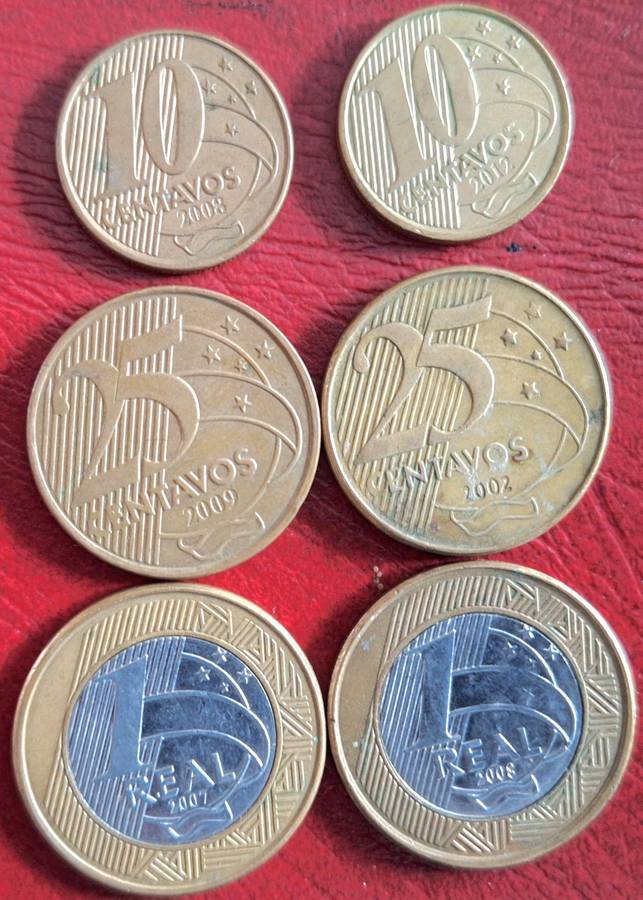Brazil Mixed Lot of 6 Coins