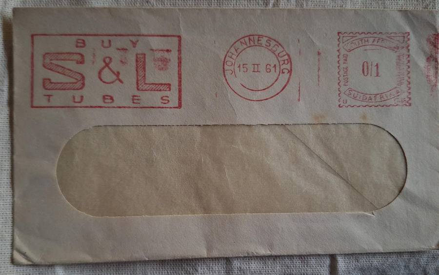 Stuart and Lloyds Used Window Envelope Postmark Johannesburg 1961