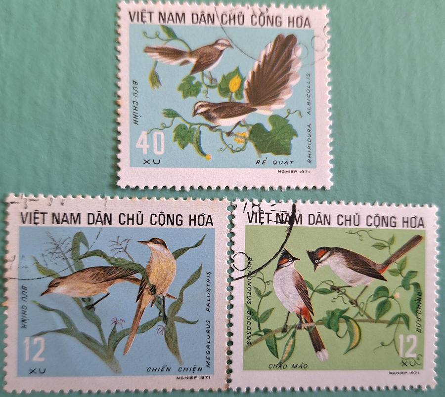 North Vietnam 1973 Birds 3 Used Hinged stamps