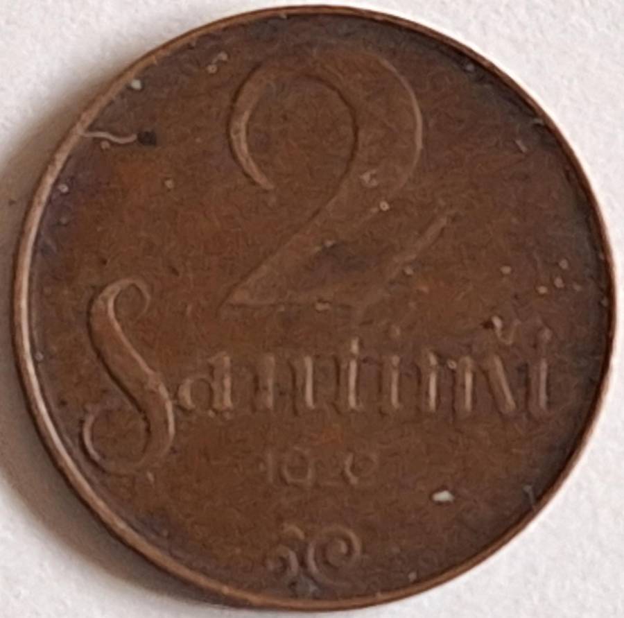 Latvia 1922 2 Santimi Bronze