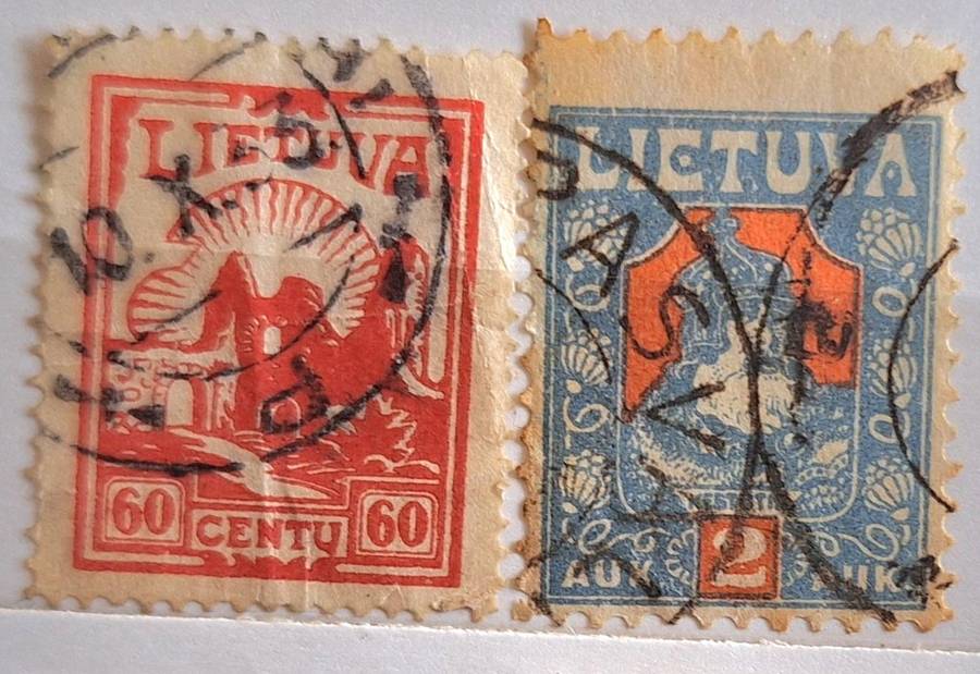 Lithuania 1921 Prince Kestutis and 1933/34 Ruin 2 Used stamps