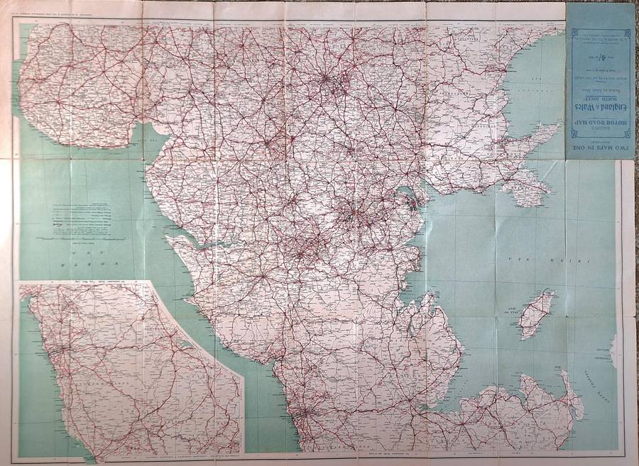 Bacon's Motor Road Map England & Wales Two Maps in One (Reversible)