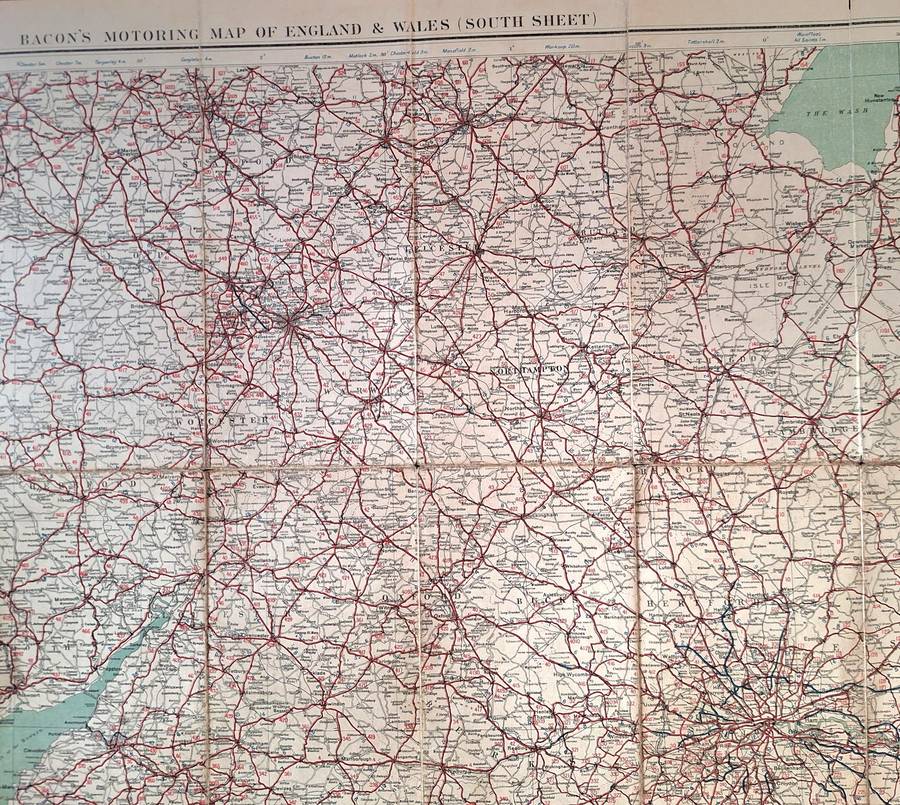 Bacon's Motor Road Map England & Wales Two Maps in One (Reversible)