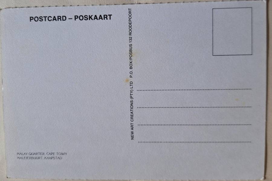 New Art Creations Post Card Malay Quarter, Cape Town