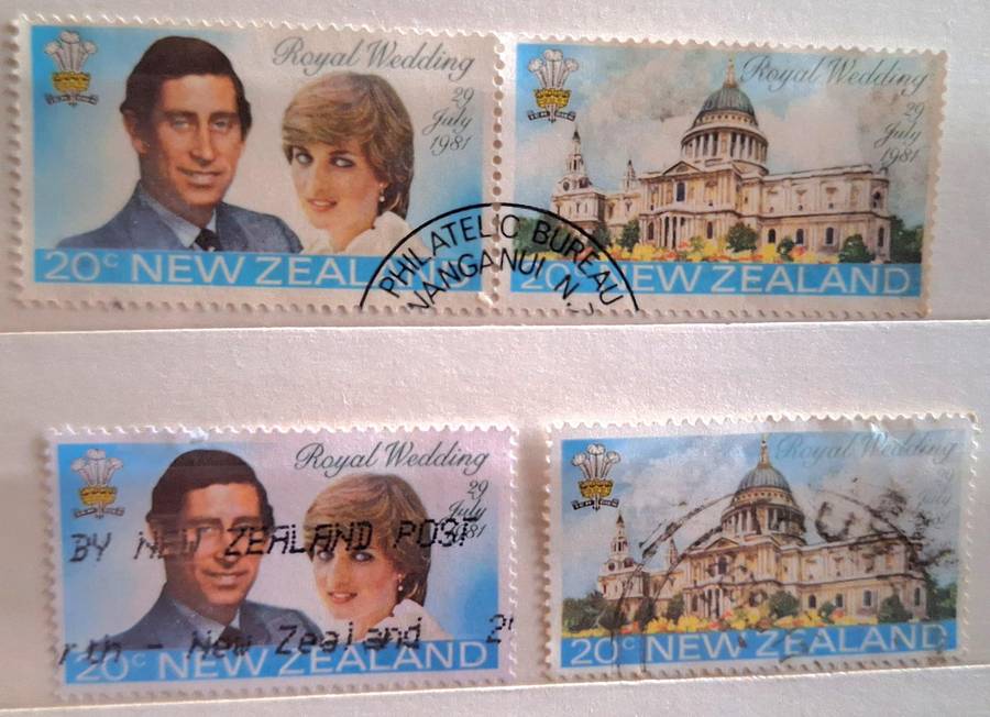 New Zealand 1981 Royal Wedding Pair of Used stamps and Set of 2 Used stamps