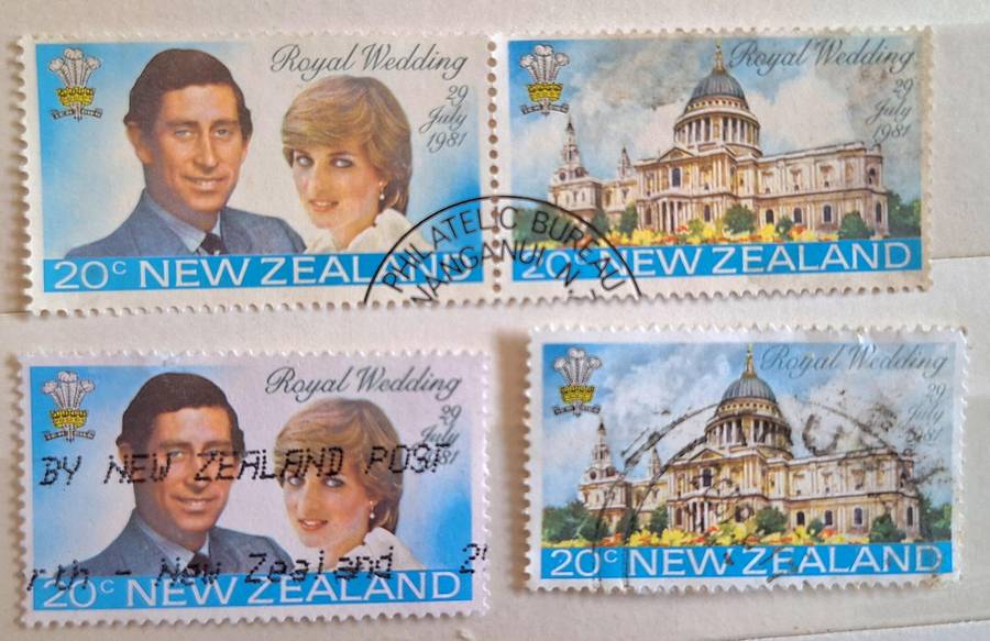 New Zealand 1981 Royal Wedding Pair of Used stamps and Set of 2 Used stamps