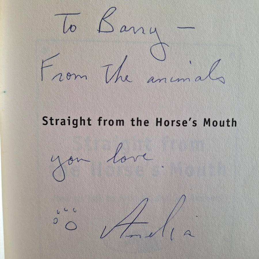 Straight from the Horse's Mouth by Amelia Kinkade Paperback AUTHOR INSCRIPTION
