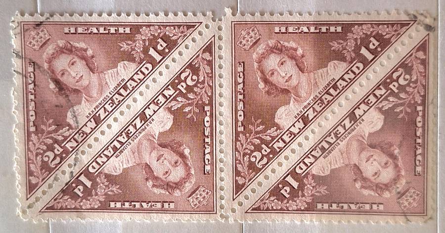 New Zealand 1943 Health Issue Elizabeth 1d Block of 4 Used stamps