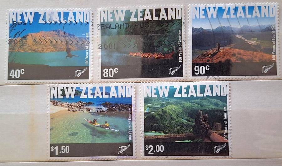 Nee Zealand 2001 Tourism 5 Used stamps from set of 6