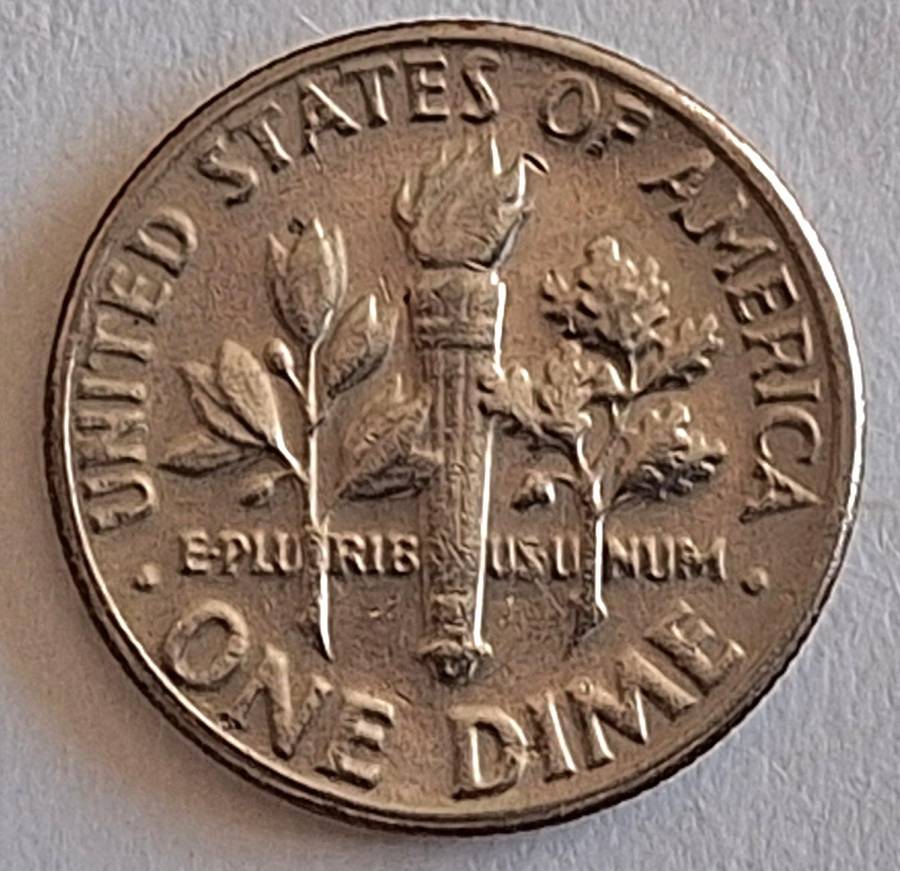 USA 1980 D 1 Dime "Roosevelt Dime" Copper-nickel clad copper