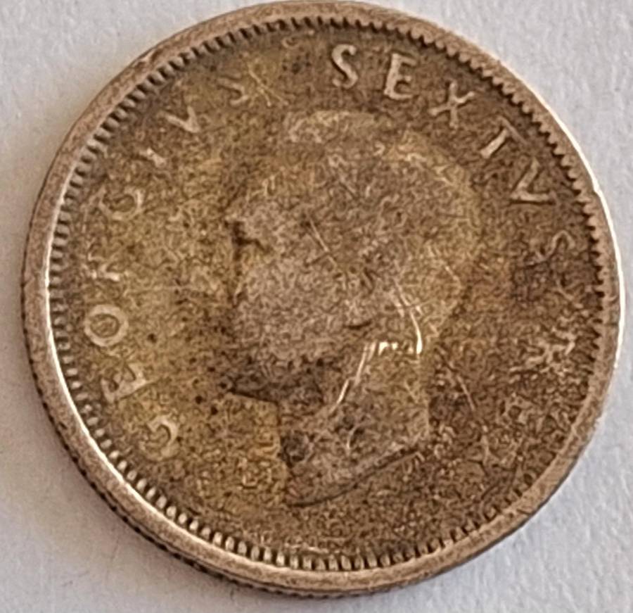South Africa 1951 George VI 6d Silver (.500)