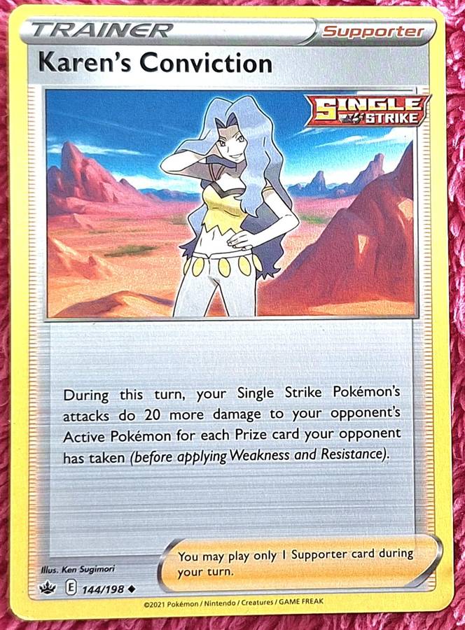 Pokemon 2021 Chilling Reign 144/198 Karen's Conviction