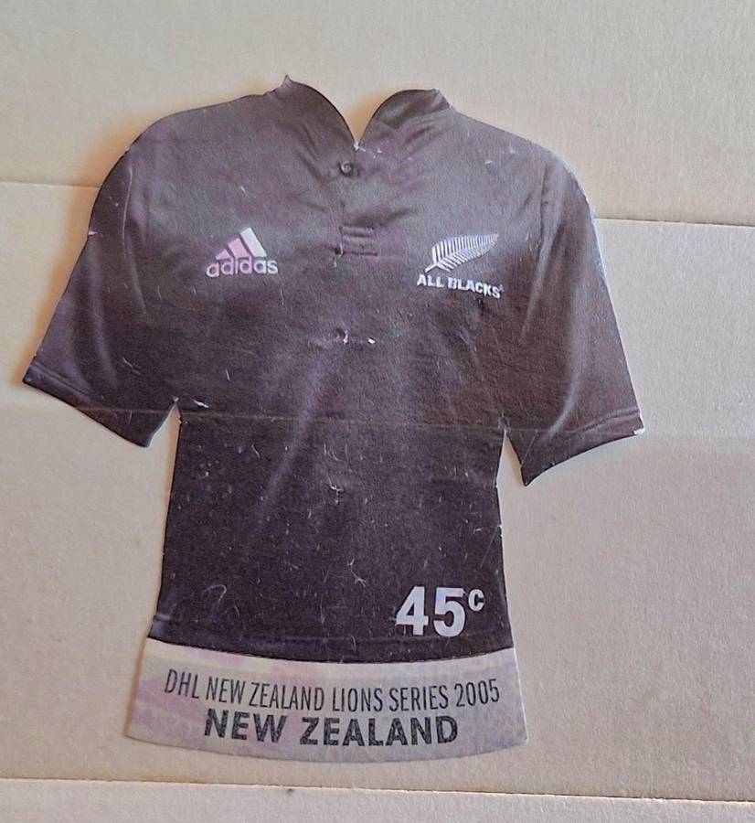 New Zealand 2005 DHL Lions Tour 1 Used All Black Rugby Jersey stamp