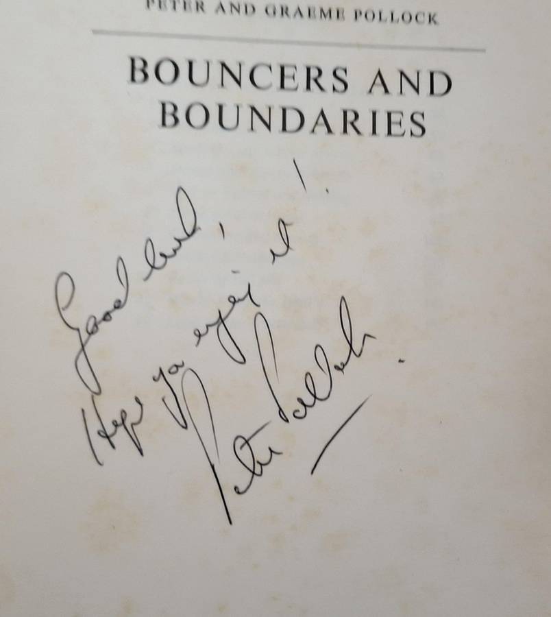 Bouncers and Boundaries by Peter & Graeme Pollock Hardcover 1969 ONE SIGNATURE