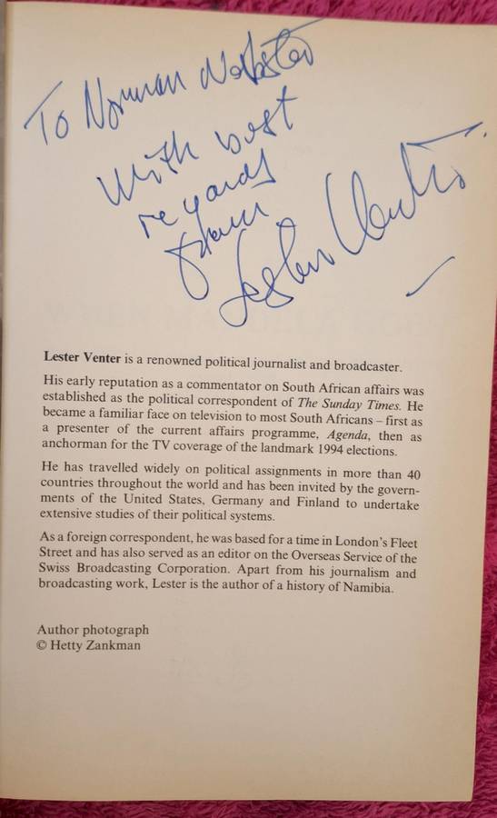 When Mandela Goes by Lester Venter Paperback AUTHOR INSCRIBED