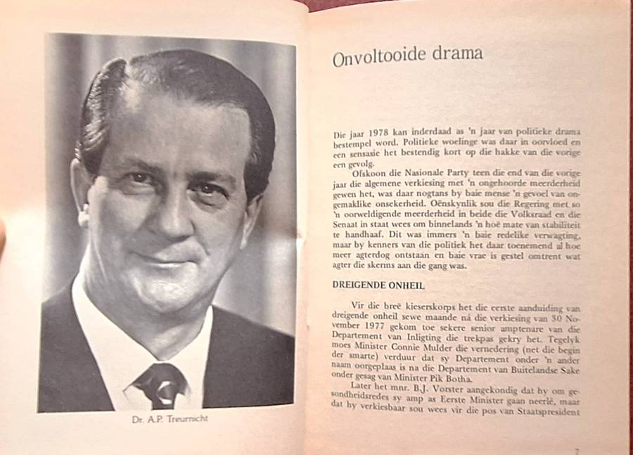 Treurnicht aan die woord: Koers in die krisis Hardeband 1979 GETEKEN A P TREURNICHT