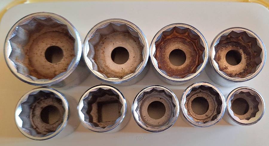 9 Sockets CR-MO Japan  1 1/4, 1 1/8, 1 1/16, 1", 13/16, 7/8, 25/32, 3/4, 19/32