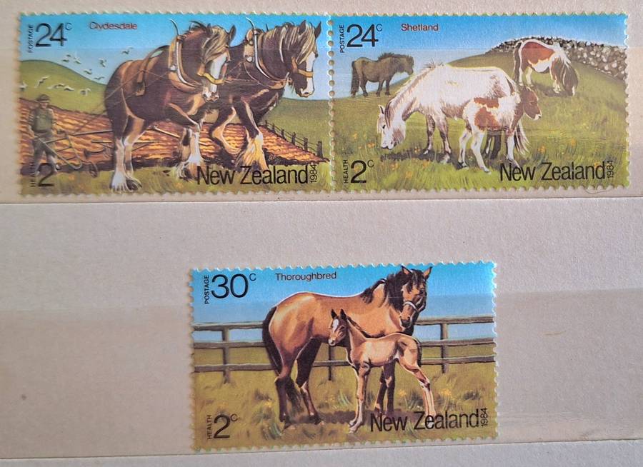 New Zealand 1984 Health Issue Joined Pair and Single Mint stamp