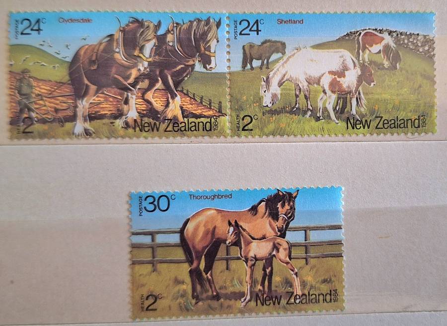 New Zealand 1984 Health Issue Joined Pair and Single Mint stamp