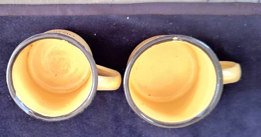 2 Sedgwick's Old Brown 100 Years Original Small Enamel Mugs