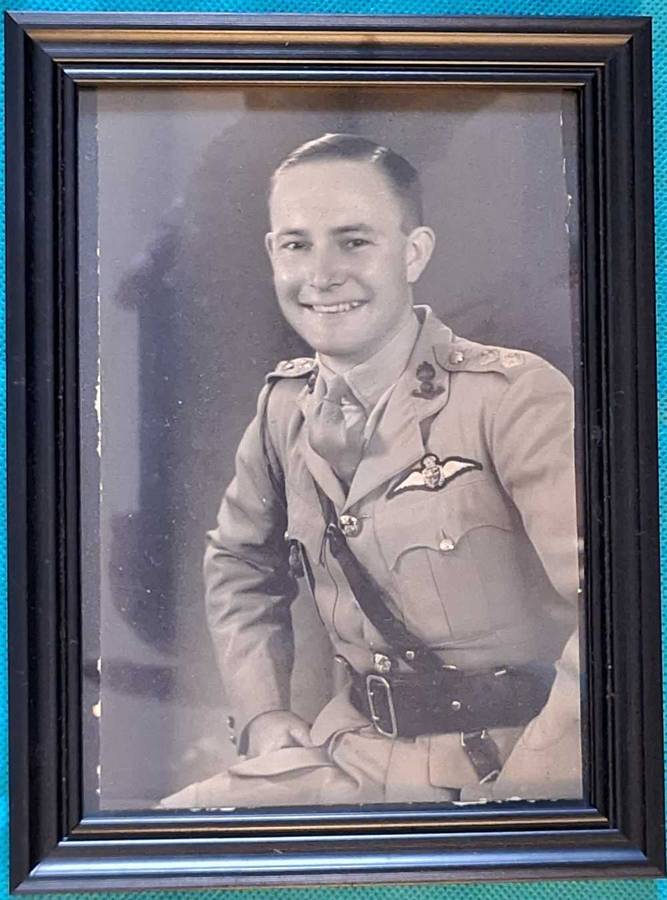 Framed Black and White  Photograph in Airforce Uniform