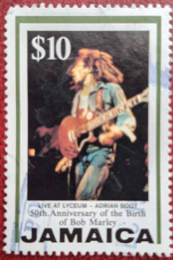 Jamaica 1995 Bob Marley 50th Birthday $10 Stamp 1 Used stamp