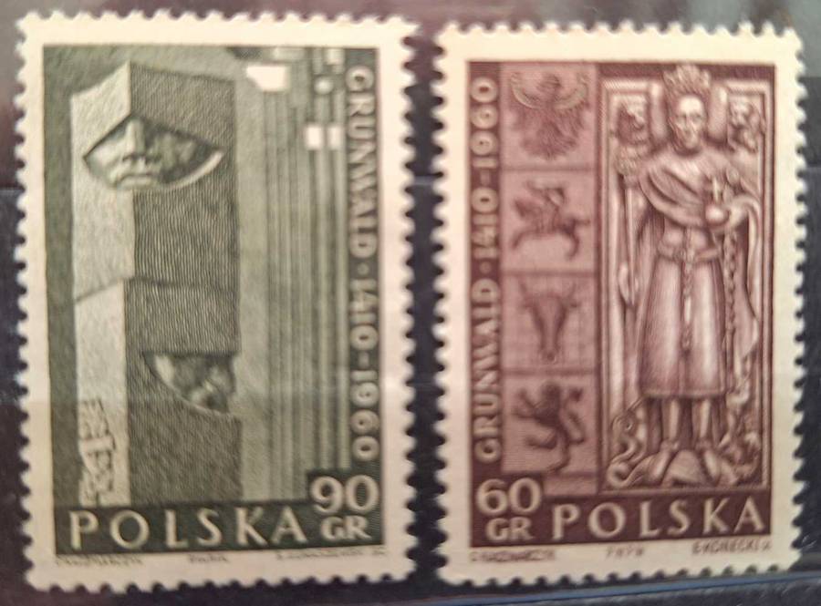 Poland 1960 Grunwald Battle Monument King Wladyslaw Tomb 2 Mint stamps
