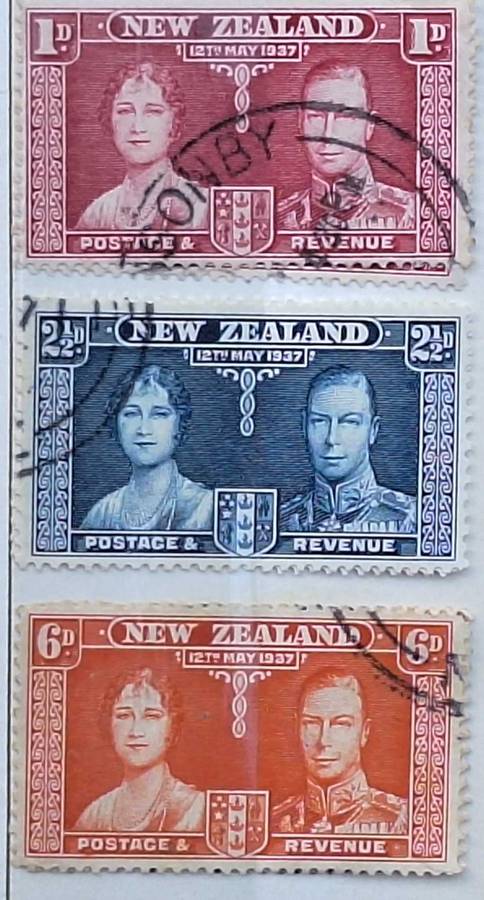 New Zealand 1937 Coronation Set of 3 Used stamps