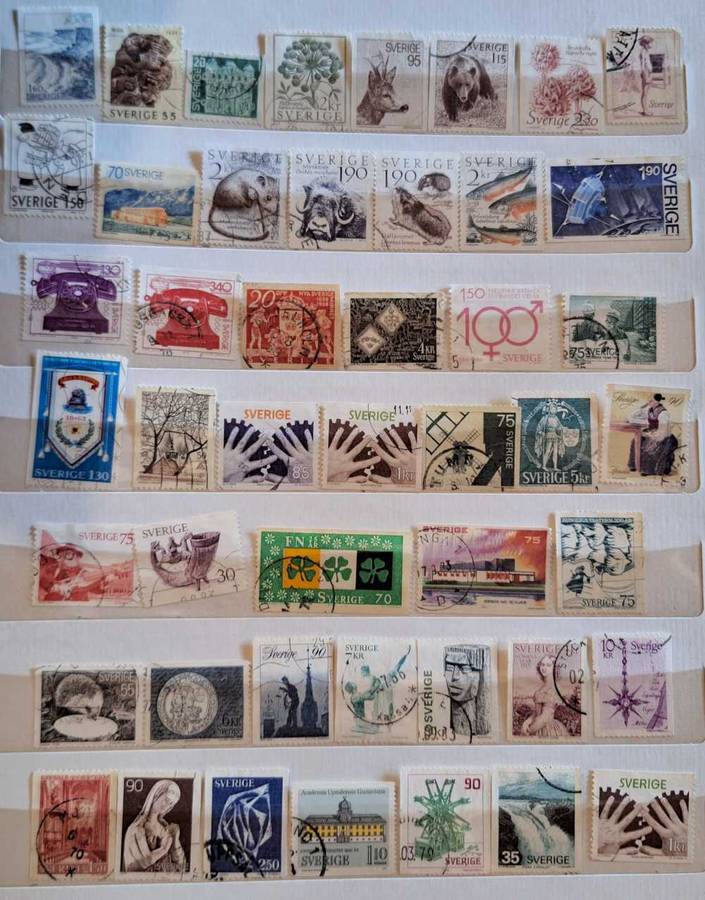 Sweden  Mixed Lot of 51 Used some Hinged stamps