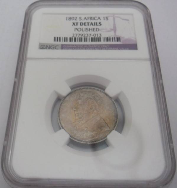 1892 1 SHILLING NGC GRADED XF DETAIL (POLISHED)