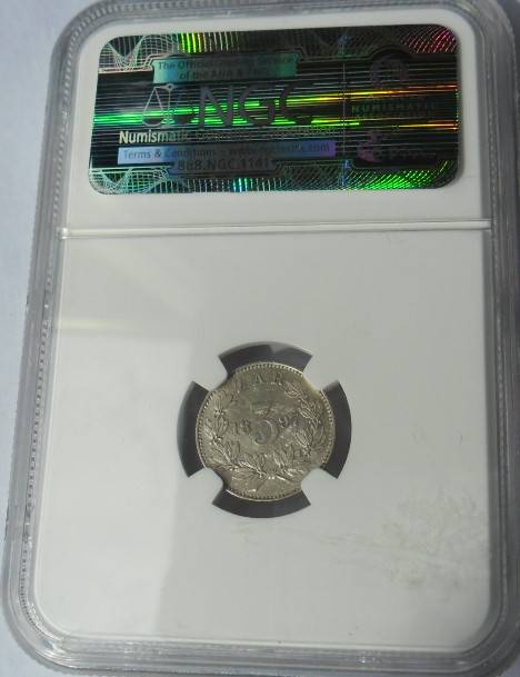 1897 3 PENCE NGC GRADE XF DETAIL