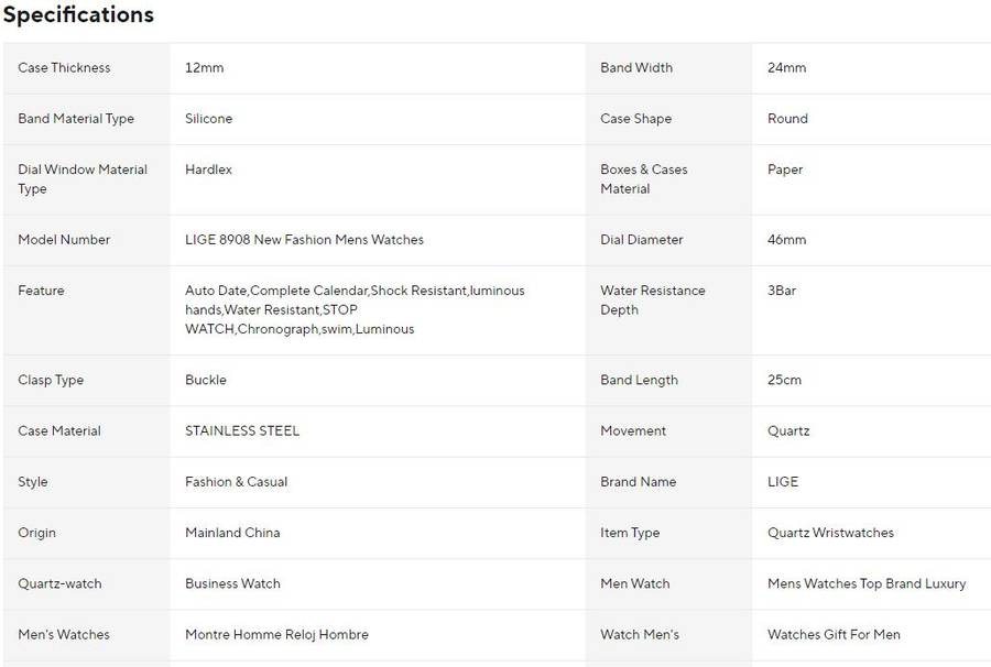 LIGE Watch for Men Fashion Casual Waterproof Luminous Chronograph Luxury Quartz Blue