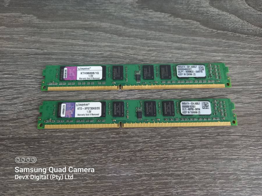 Verified Working - 3GB Total (1GB + 2GB) - Dual Pack Kingston DDR3 Desktop RAM - Combo Deal!