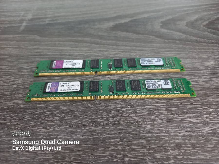 Verified Working - 3GB Total (1GB + 2GB) - Dual Pack Kingston DDR3 Desktop RAM - Combo Deal!