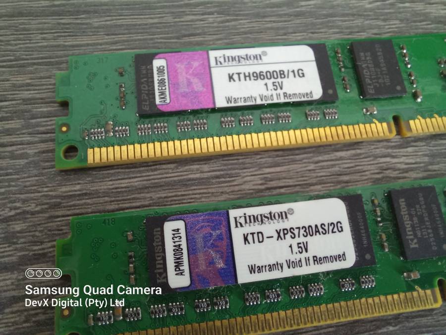 Verified Working - 3GB Total (1GB + 2GB) - Dual Pack Kingston DDR3 Desktop RAM - Combo Deal!
